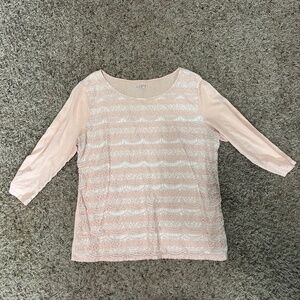 LOFT: Romantic Pink Lace Top – Women’s Size